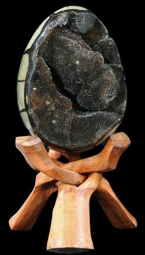 Septarian Dragon Egg Geode - Crystal Filled #40901